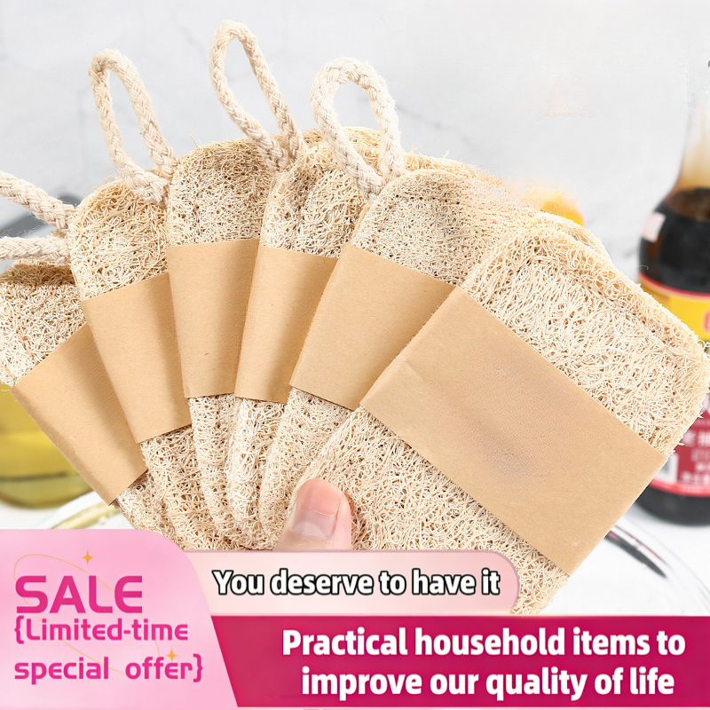 Body Loofah Natural - 1/6pcs Natural Loofah Exfoliating Sponges -