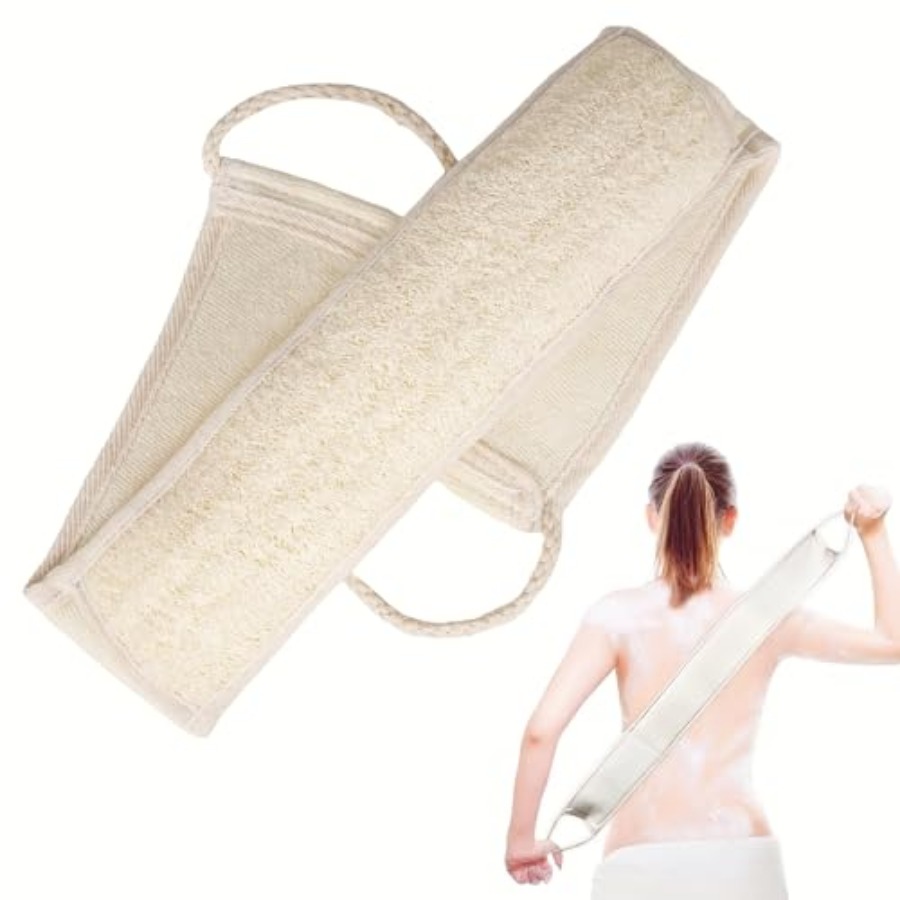 Body Loofah Natural - Natural Loofah Back Scrubber for Bath
