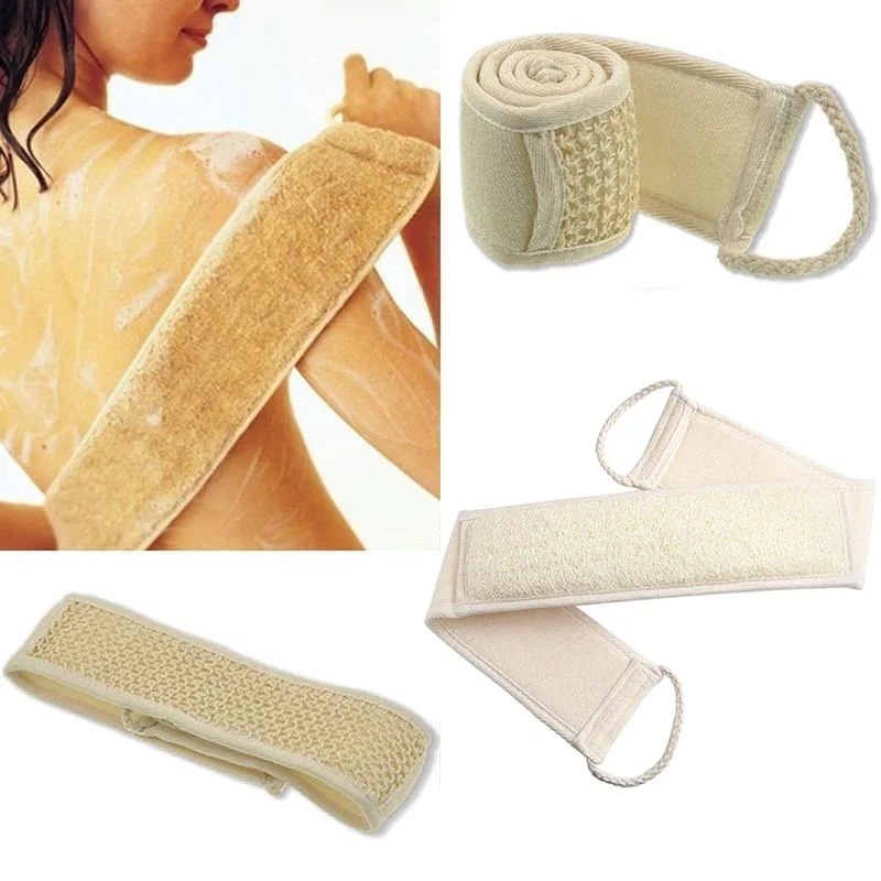 Body Loofah Natural - Natural Exfoliating Loofah Back Scrubber with