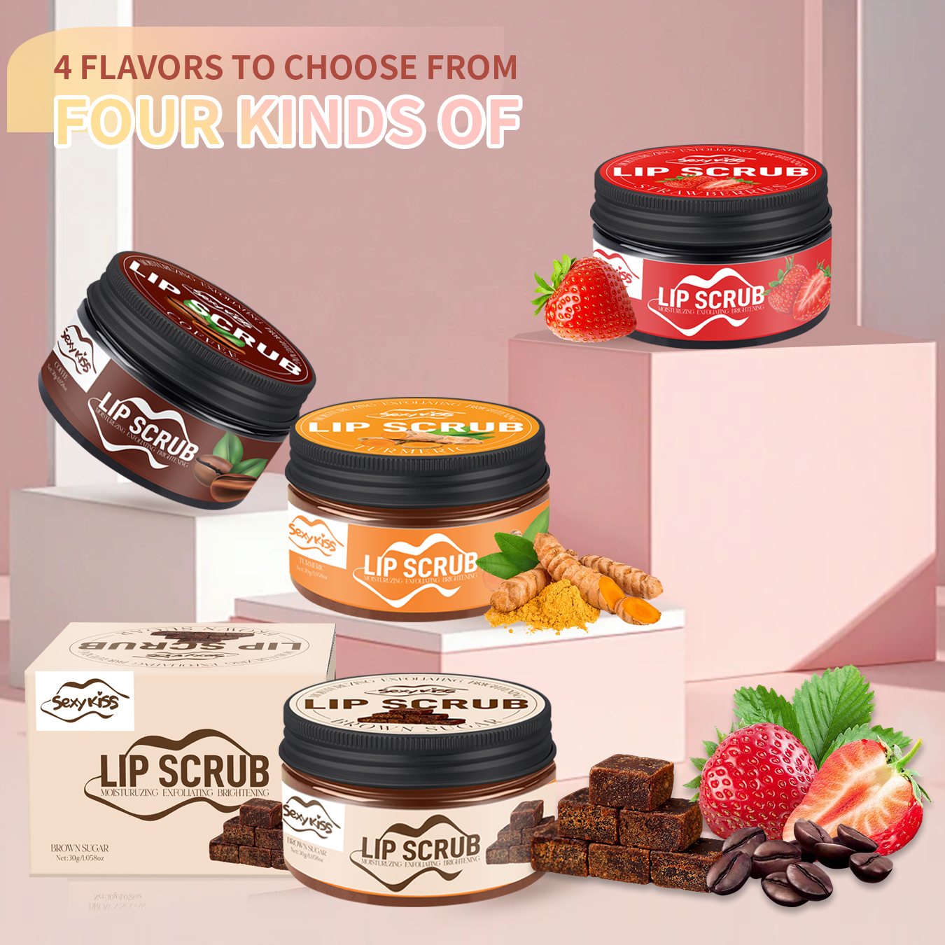 Strawberry, Coffee, brown Suga - Sugar Scrub Coffee ulasan dan harga