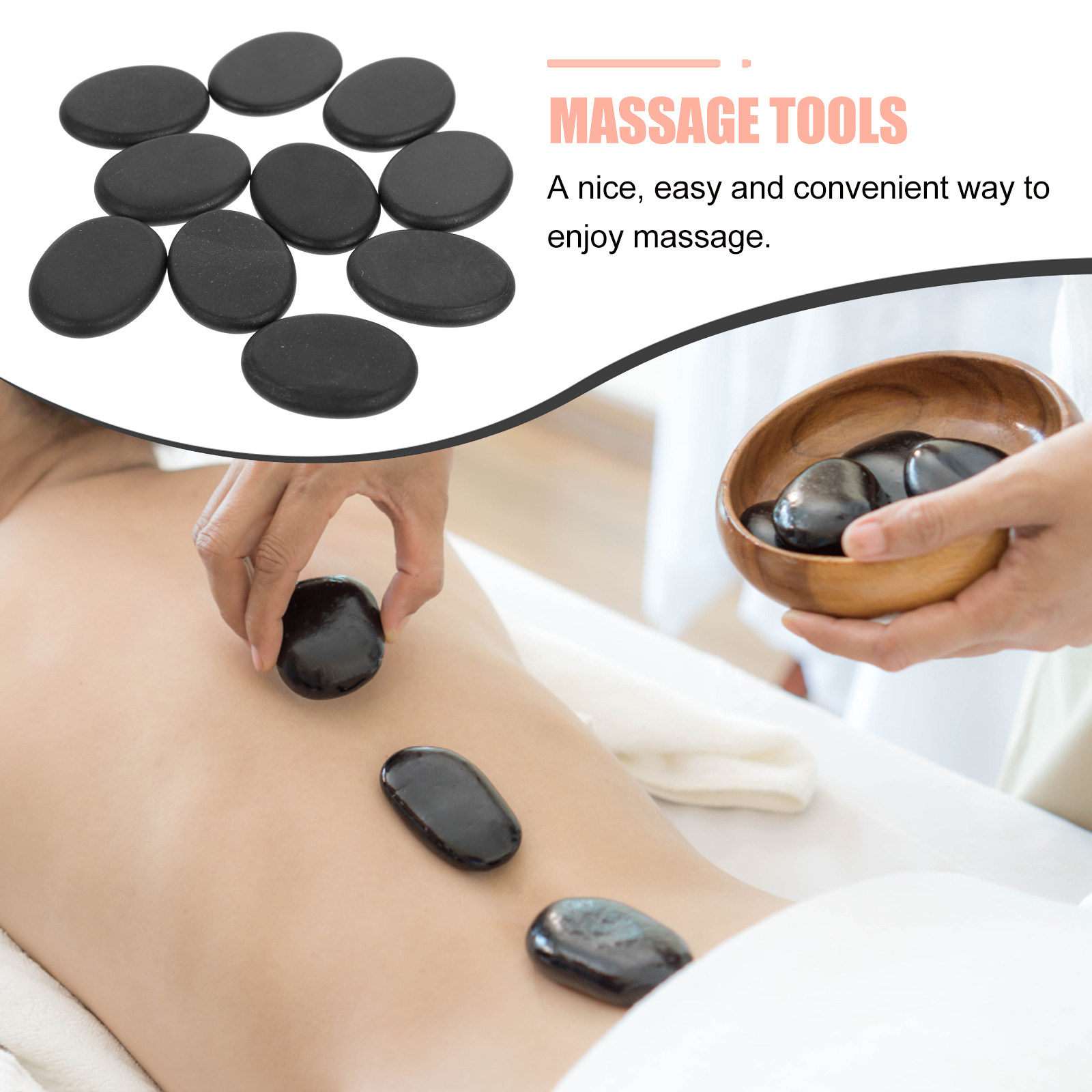 10Pcs Volcanic Hot Stones Natu - Spa Y Wellness ulasan dan harga