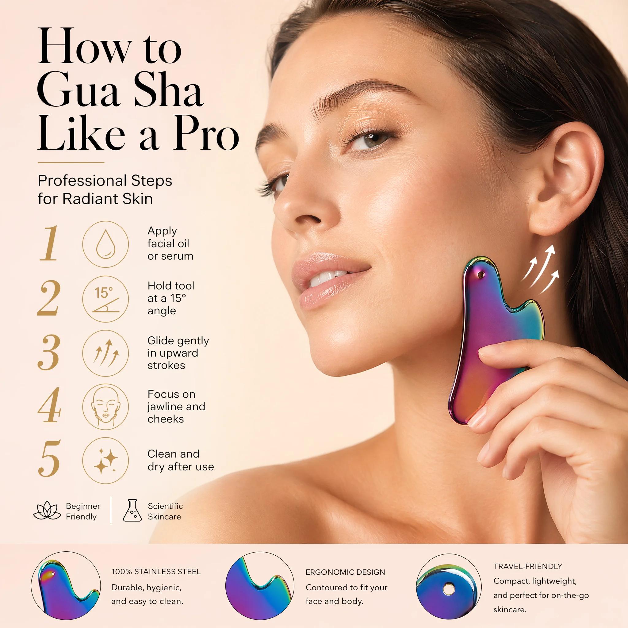 1Pcs Stainless Steel Gua Sha B - Spa Y Wellness ulasan dan harga
