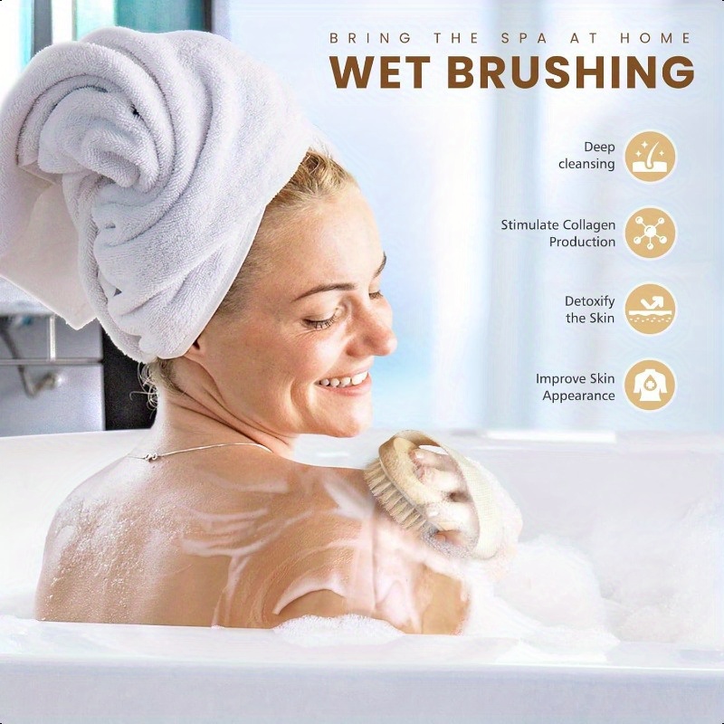 2 In 1 Dry Skin Body Brush Nat - Body Loofah Natural ulasan dan harga