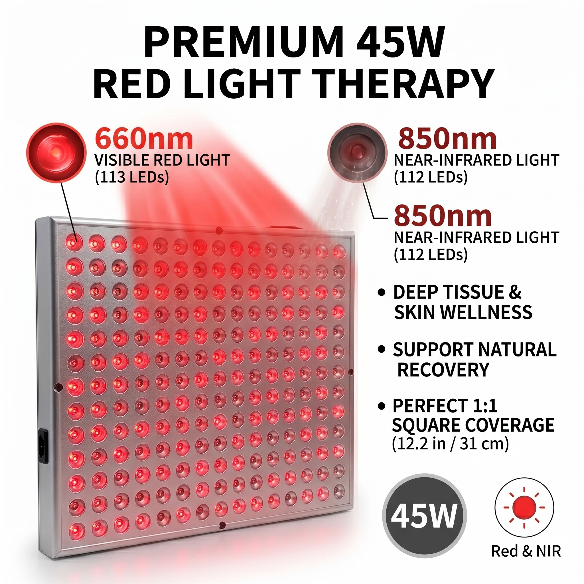 45W LED 660nm 850nm Red Near I - Spa Wellness Uk ulasan dan harga