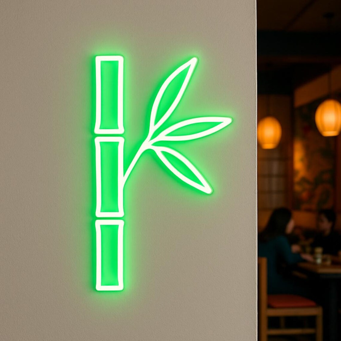 Bamboo with Leaves Neon Sign S - Spa Wellness Center ulasan dan harga