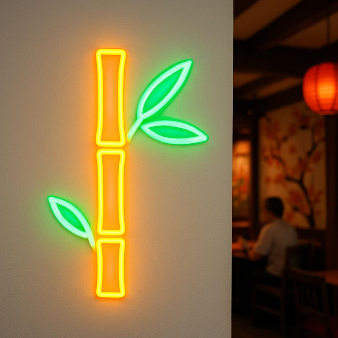 Bamboo with Leaves Neon Sign S - Spa Wellness Center ulasan dan harga