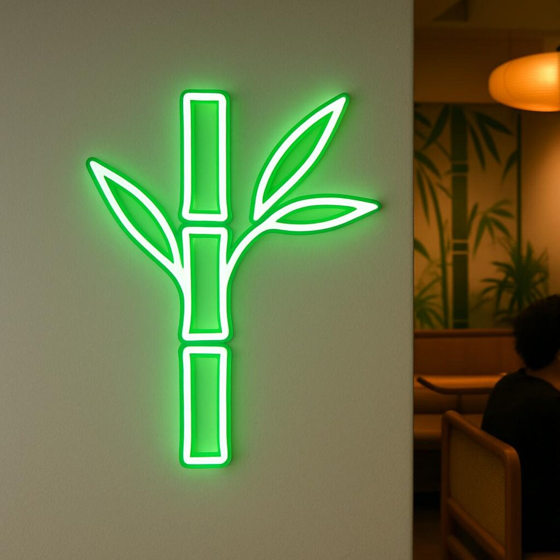 Bamboo with Leaves Neon Sign S - Spa Wellness Center ulasan dan harga
